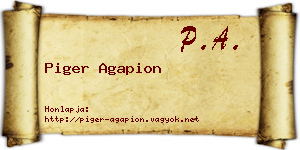 Piger Agapion névjegykártya